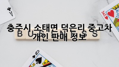 충주시 소태면 덕은리 중고차 개인 판매 정보